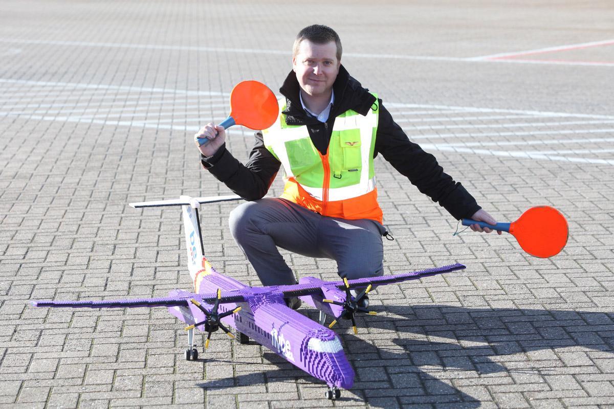 Lego plane checks in at Southampton Airport