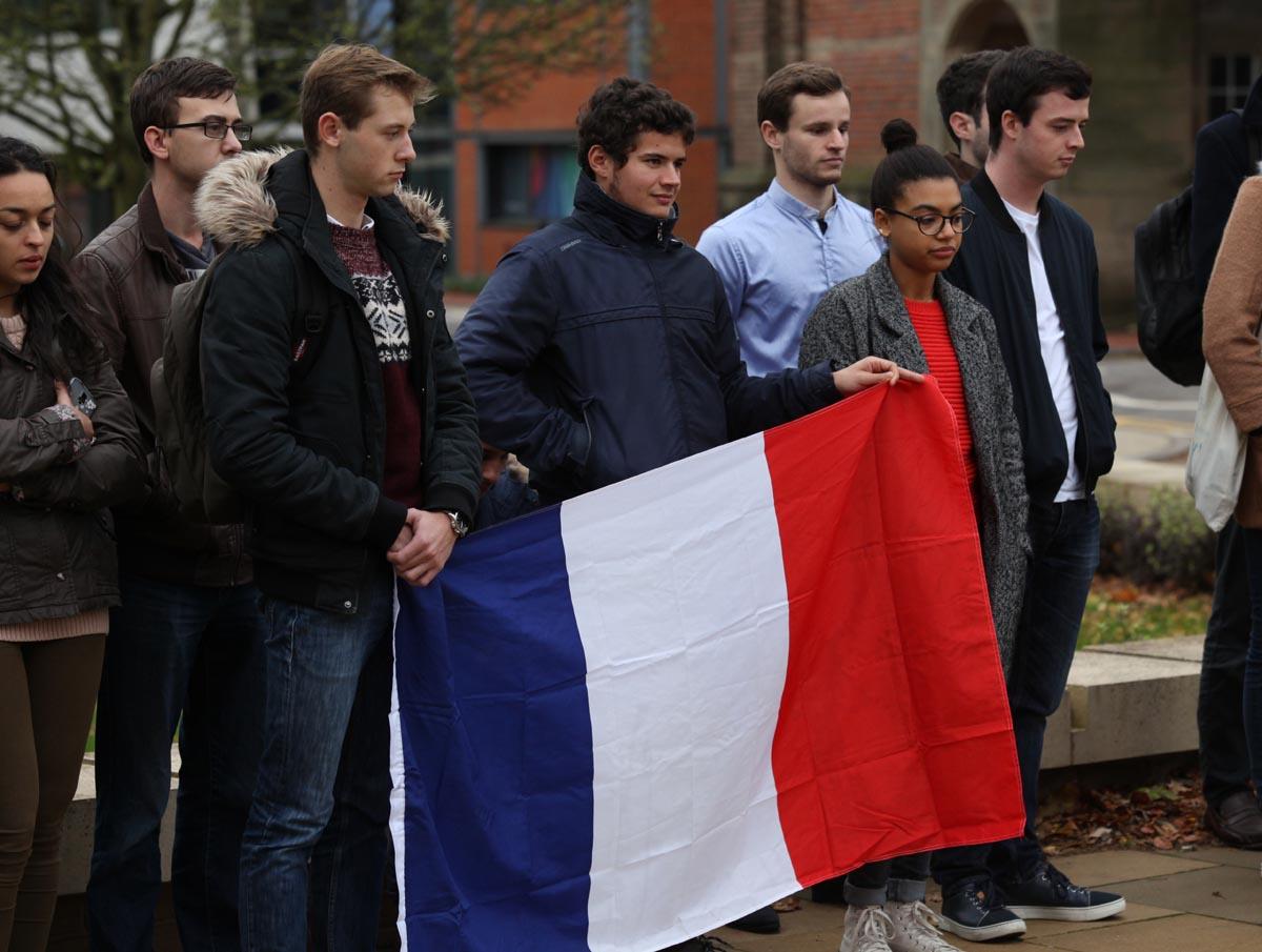 Student vigil for victims of Paris massacre